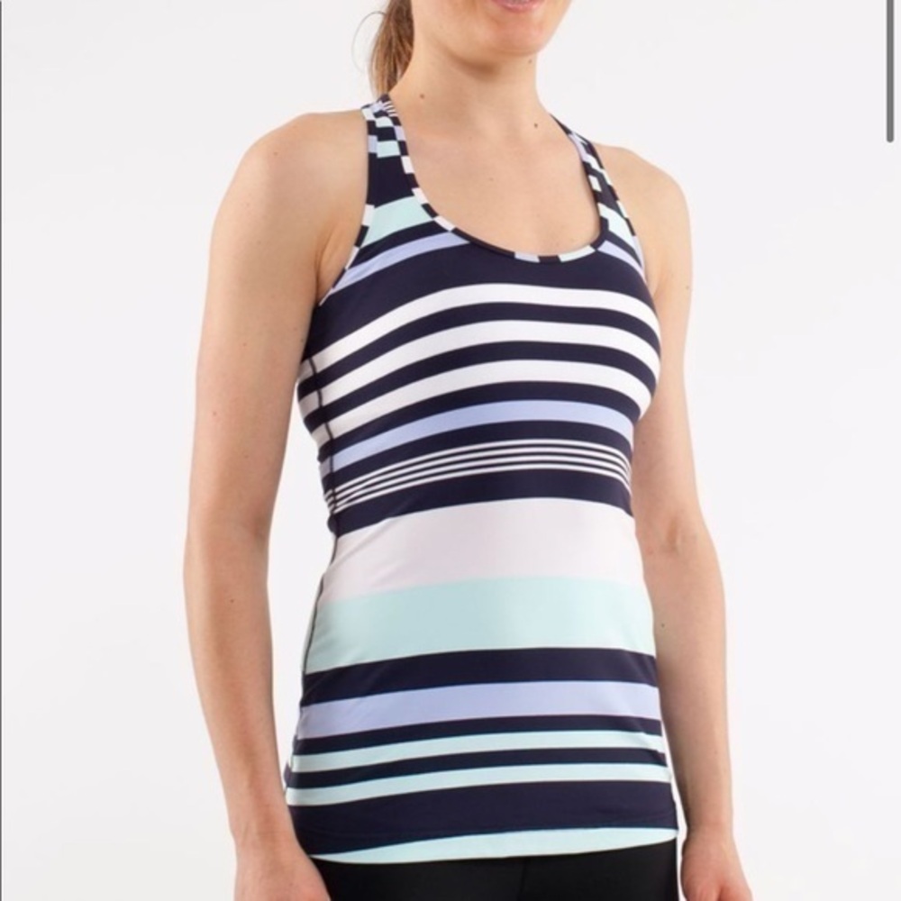 Lululemon Racerback indigo stripe tank